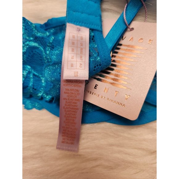 Savage X Fenty Blue Lacey Bra By Rihanna 32B - Picture 3 of 3